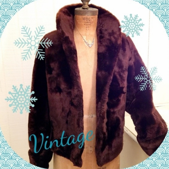 Vintage Fur Coat 1960's Shearling Fur Bomber Style Jacket - Picture 1 of 4